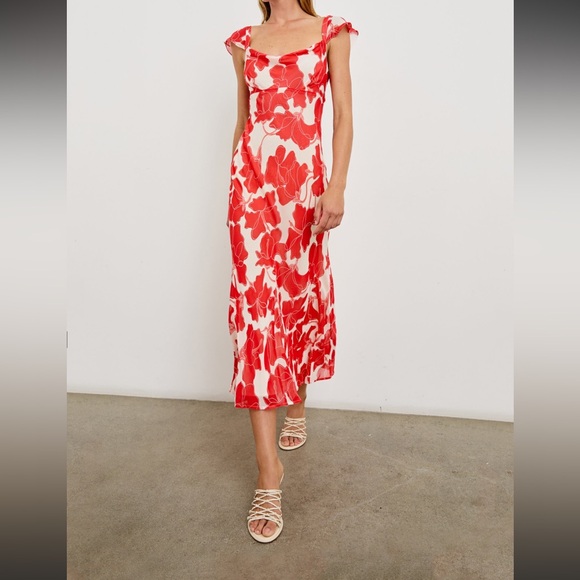 Rails Dresses & Skirts - Rails Marigold Scarlet Hibiscus Floral Maxi Dress